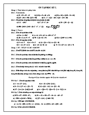 Đề cương ôn tập thi cuối học kỳ II môn Số học Lớp 6